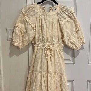 Elegant Cream Long Sleeve Dress